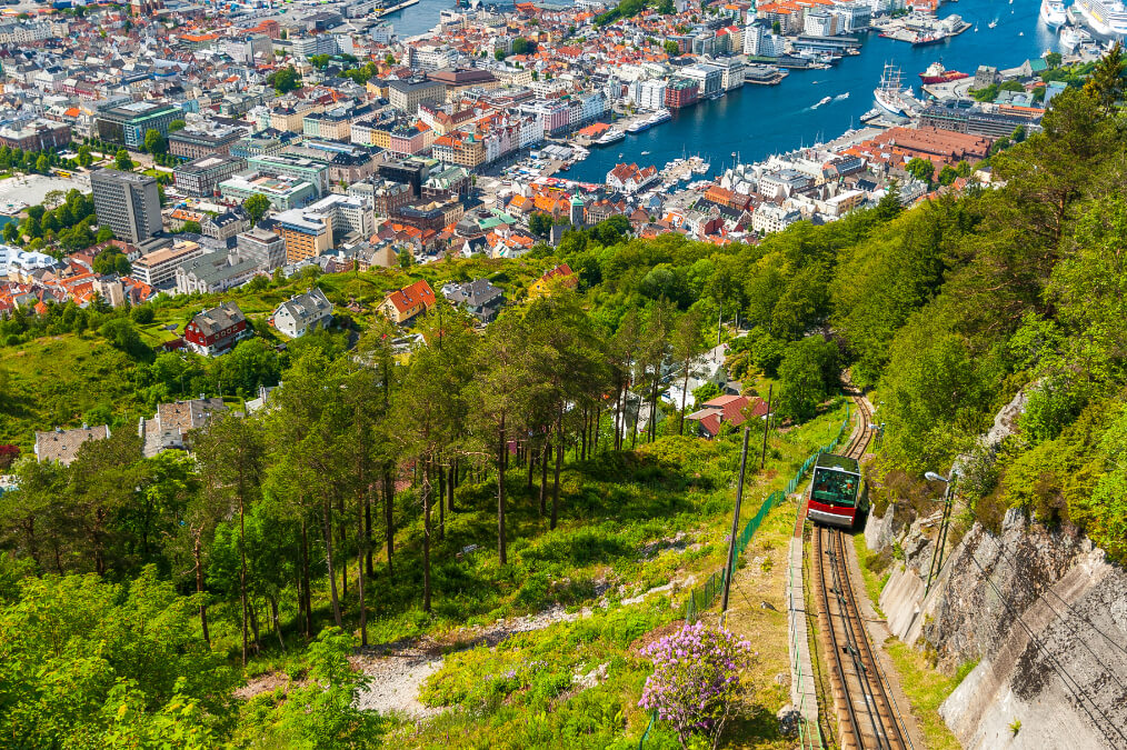 Fløibanen Funicular to Mount Fløien, Bergen